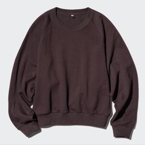 Uniqlo Cropped Sweatshirt. Dark Brown Size S. Cotton Sweater